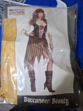California Costumes Buccaneer Beauty Womens Pirate Costume - Brown, White & Red